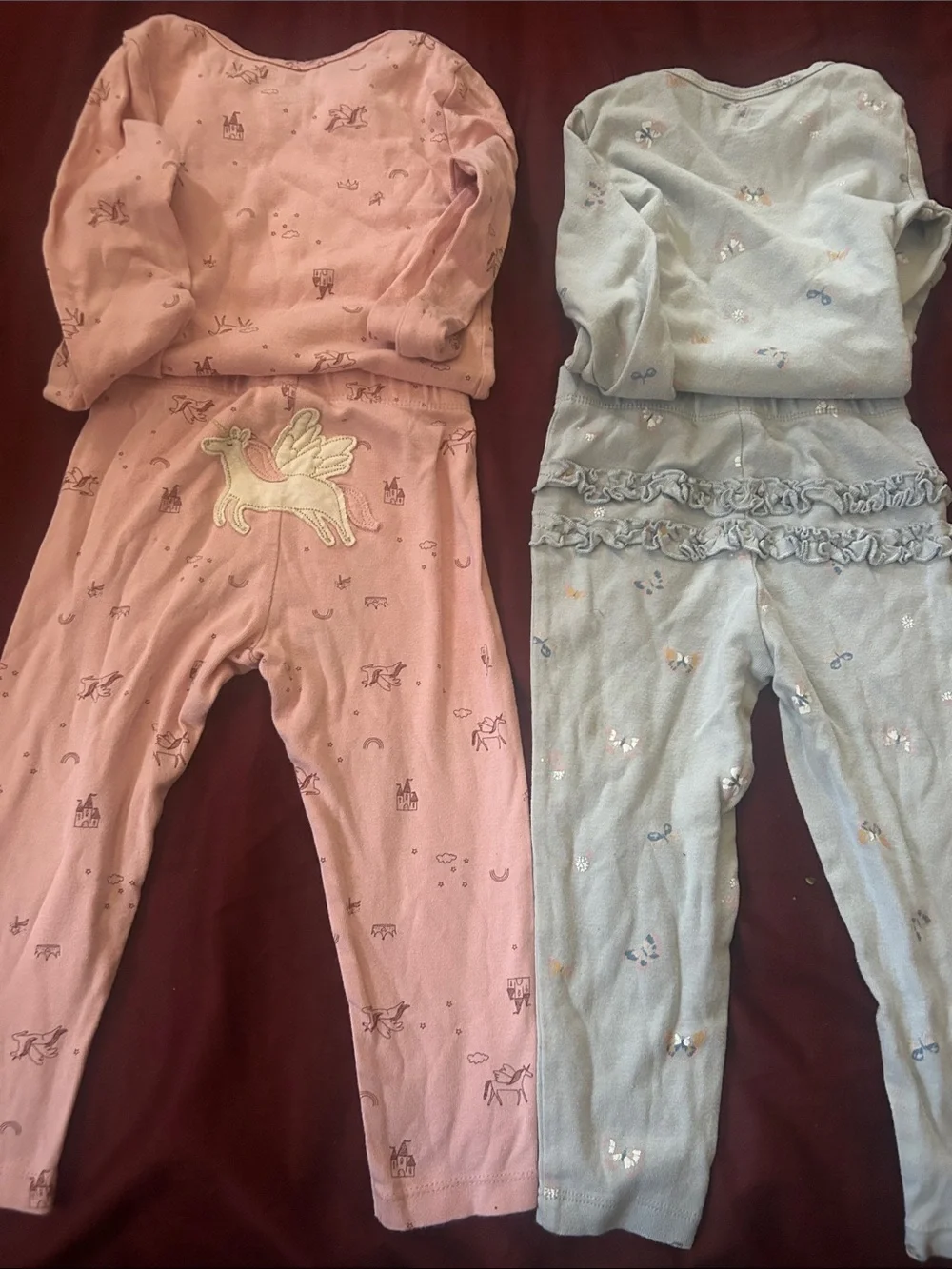 Carter's Pink and Light Blue Baby Matching Long-Sleeve Onesie and Pants Set - Picture 7 of 9